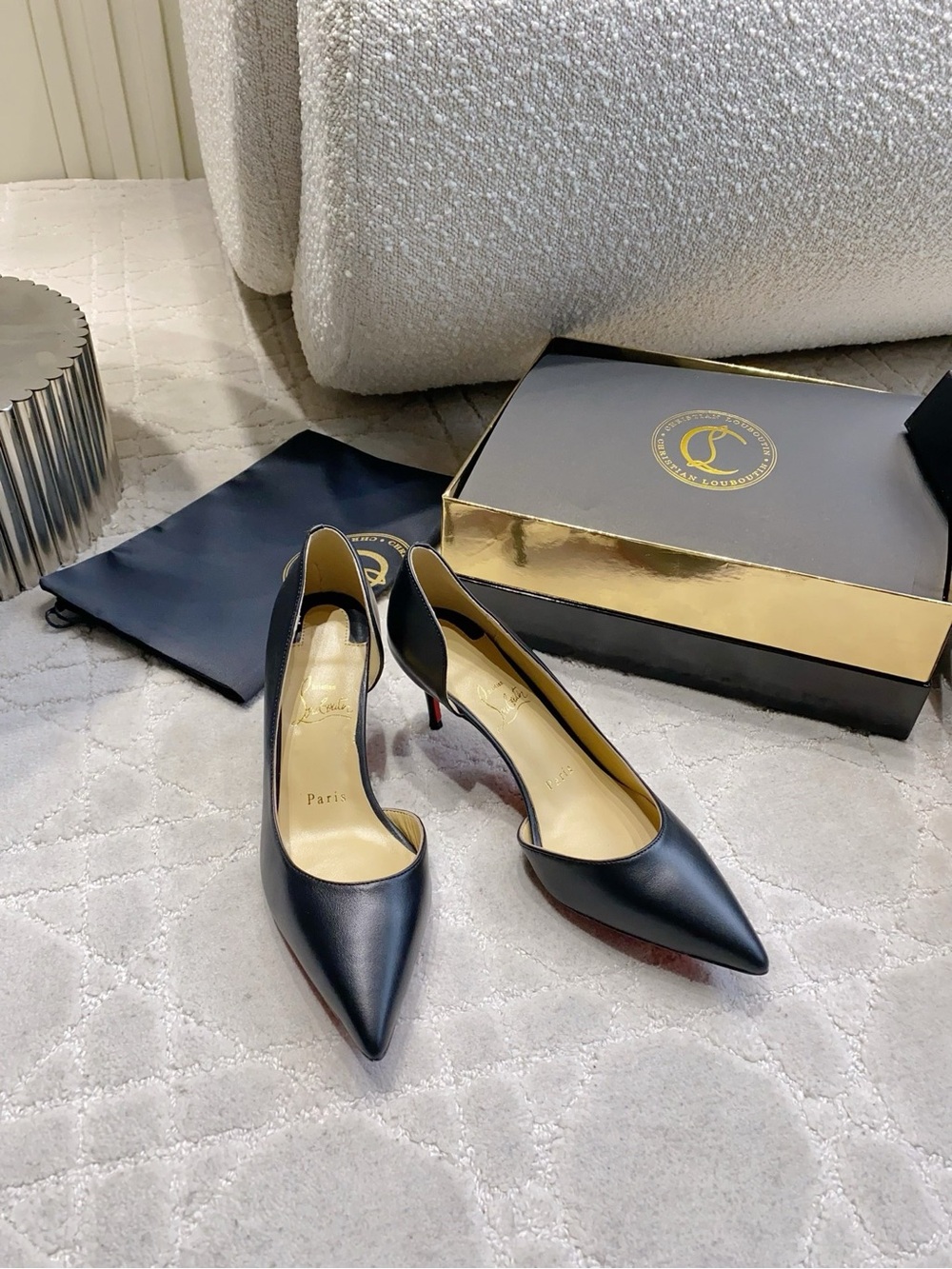 Christian Louboutin Black Pointed Slingback Pumps